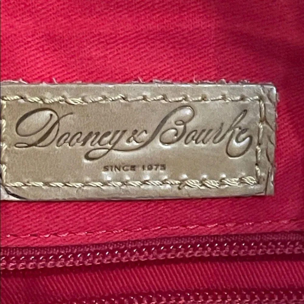 Dooney & Bourke Vintage Tan Croc Embossed Leather Shoulder Tote Bag 13x16 - Picture 14 of 16